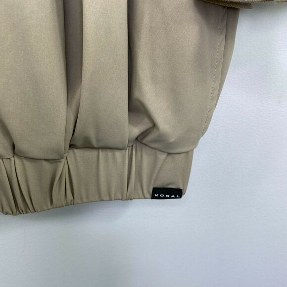 Koral Womens Tan Full Zipper Jacket Size S Workout Athleisure Activewear Lounge - Picture 6 of 7